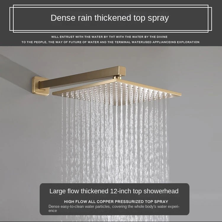 Luxurious Gold-Tone 3-Way Shower System