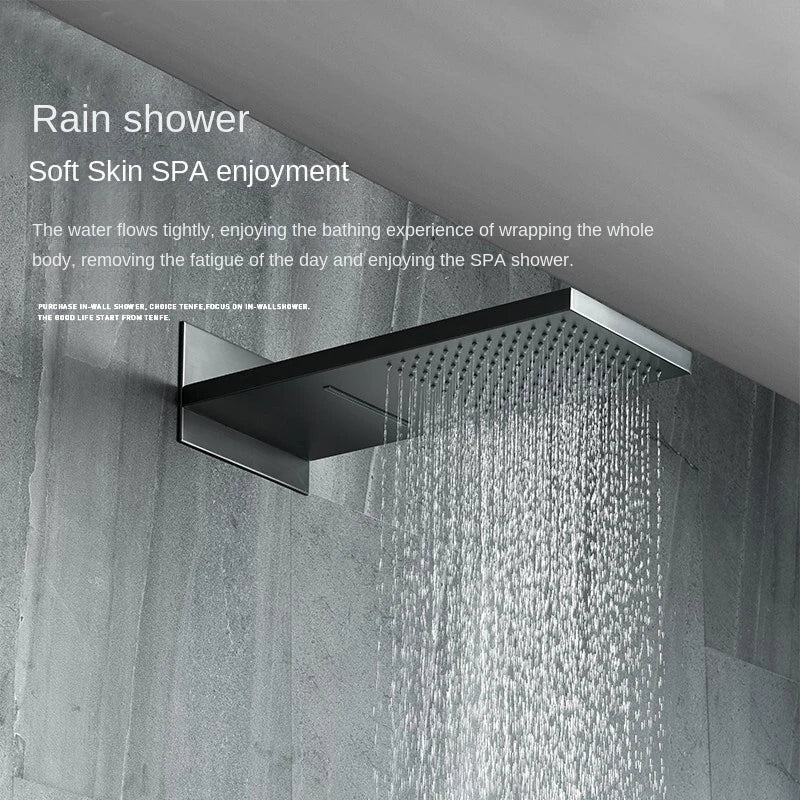 Sleek Matte Black Shower System