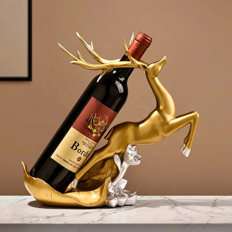 Leaping Deer Wine Rack Decor