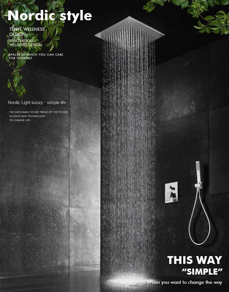 Luxurious Modern Rainfall Shower System