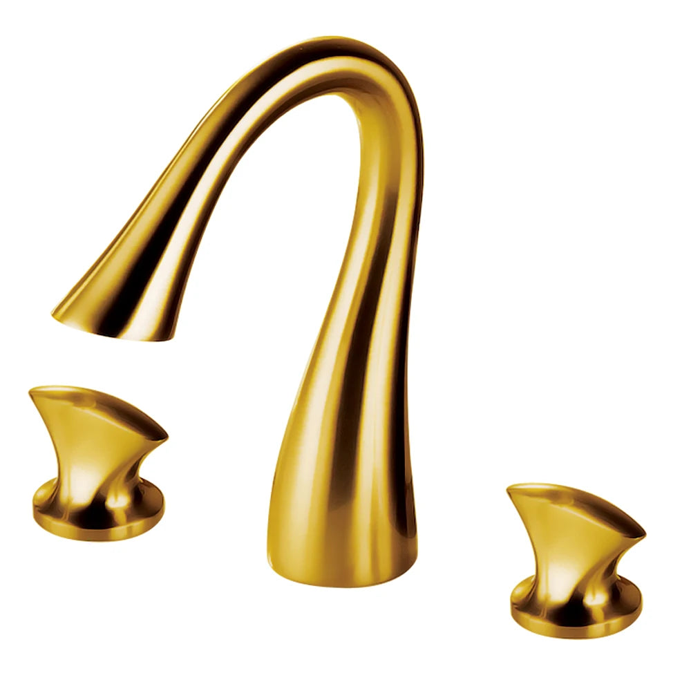 Curvy Gold Bathroom Basin Faucet