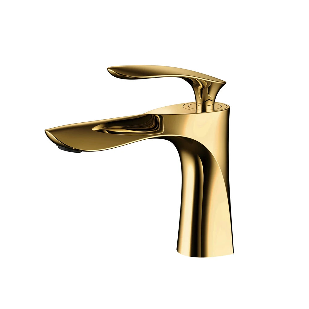 Curved Gold Basin Faucet