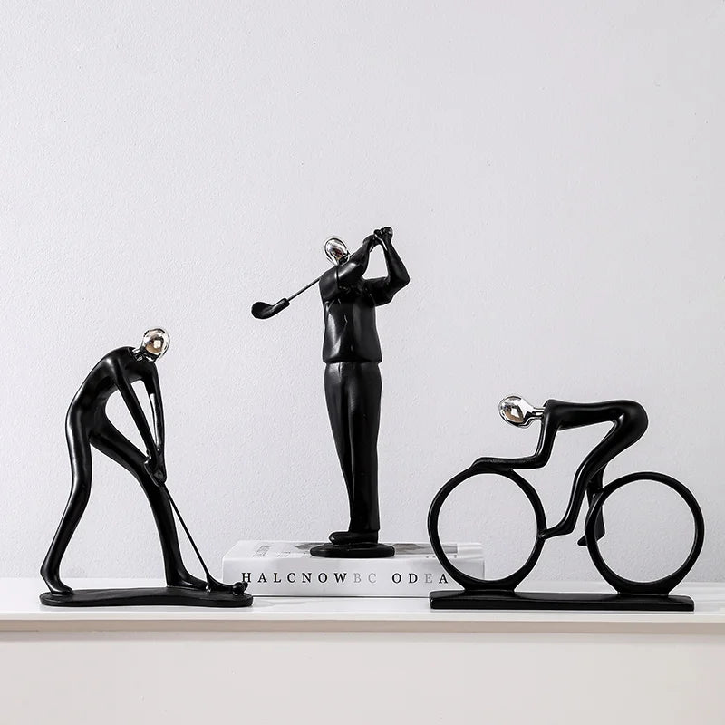 Golf and Cycling Sculpture Decor