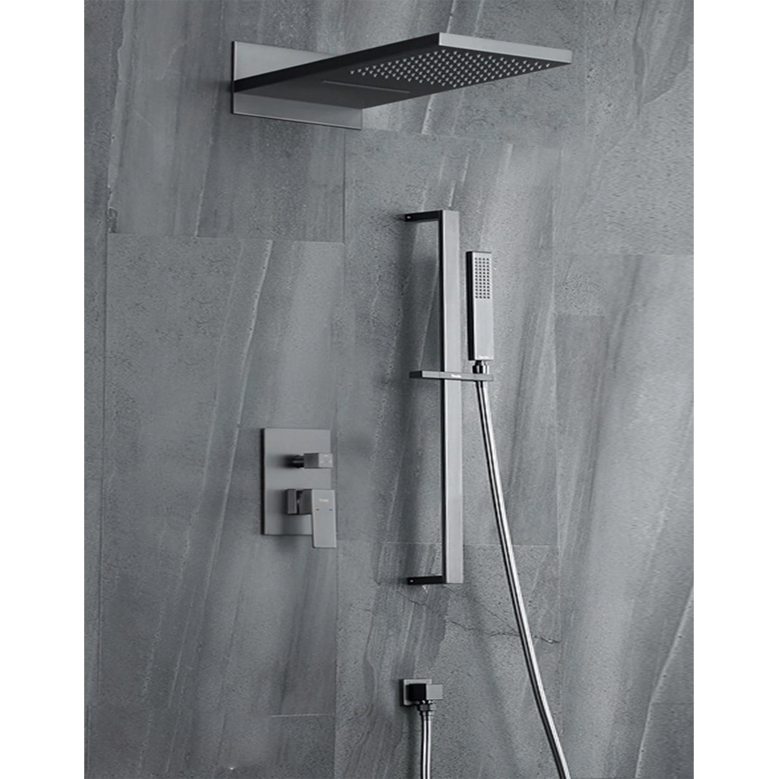 Sleek Matte Black Shower System